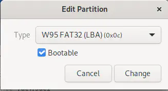 Gnome Disks setting partition as bootable
