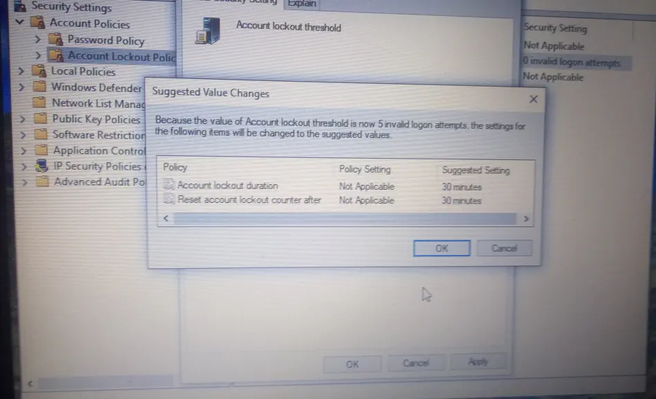 Account lockouttimeouts