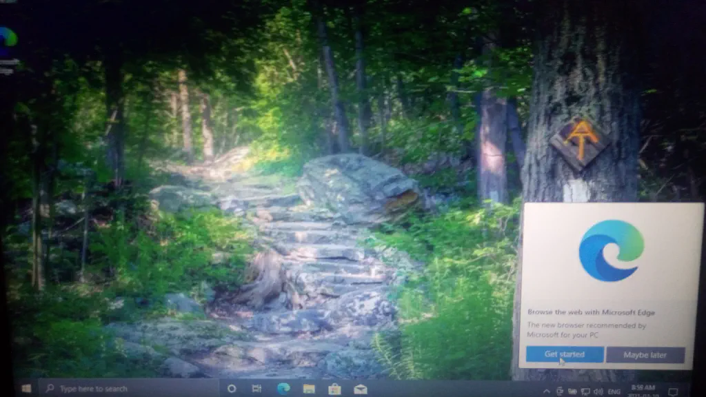 Edge setup prompt