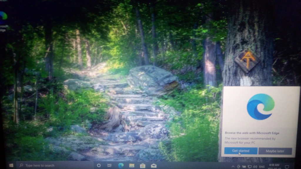 Edge setup prompt