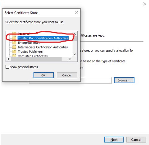 Dialogue for selection of system-wide store