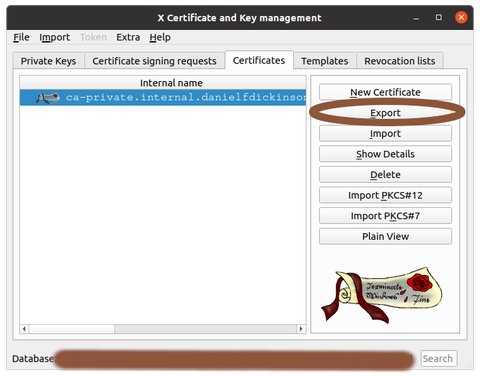 Main screen with 'Export' button circled