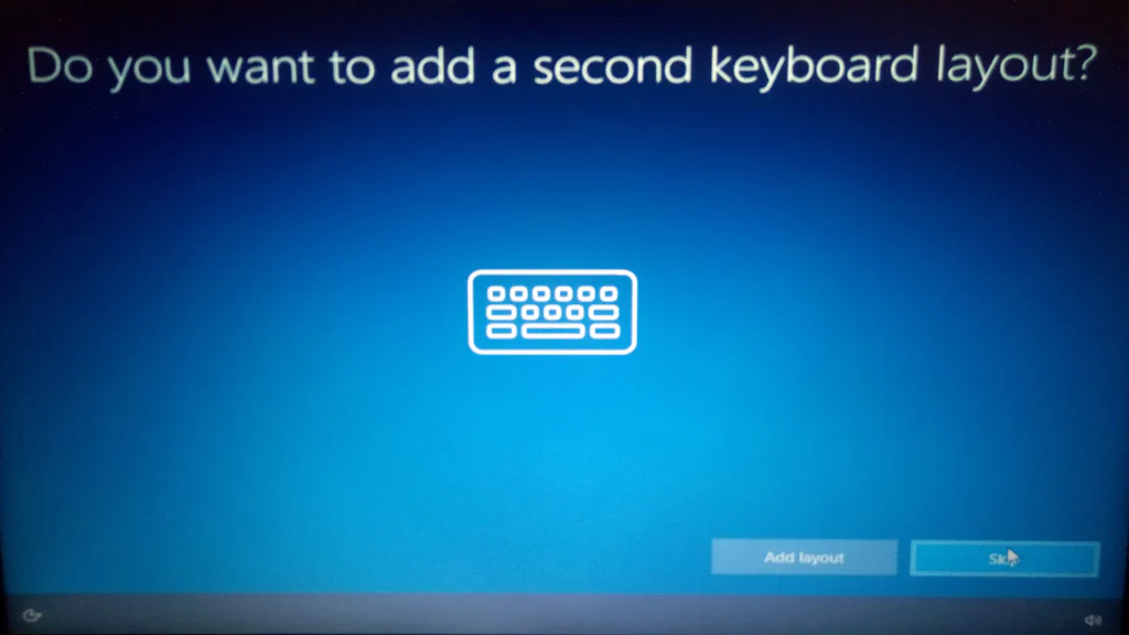 Choice of adding another keyboard layout